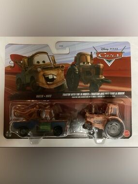 MATER & TRACTOR WITH TIRE IN MOUTH DISNEY PIXAR CARS BUNDEL
